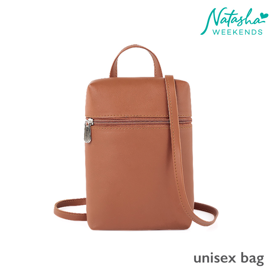 Avaliza Unisex Tan Crossbody Sling Bag - Natasha Weekends