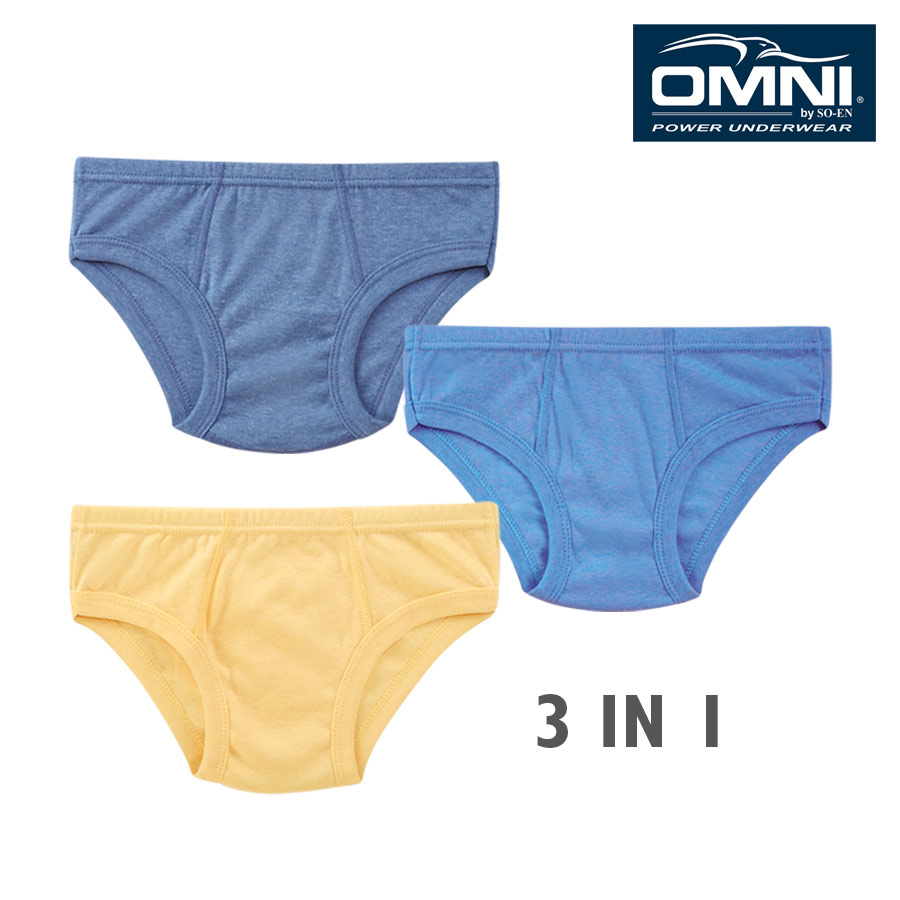 Blue Kid's Boy Multicolor 3-in-1 Brief - Omni by Soen
