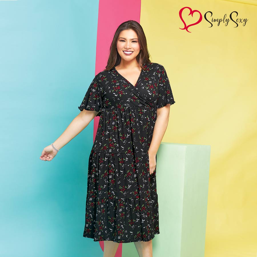 Jeranet Ladies' Plus Black Dress - Simply Sexy