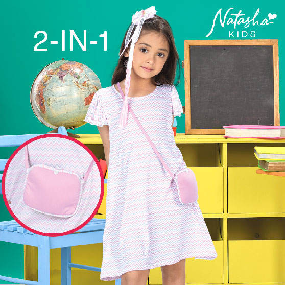 Fabera Girls Full Print Dress - Natasha Kids