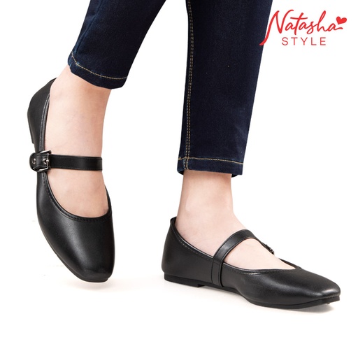 Viriya Ladies' Black Casual Flat Shoes - Natasha Style