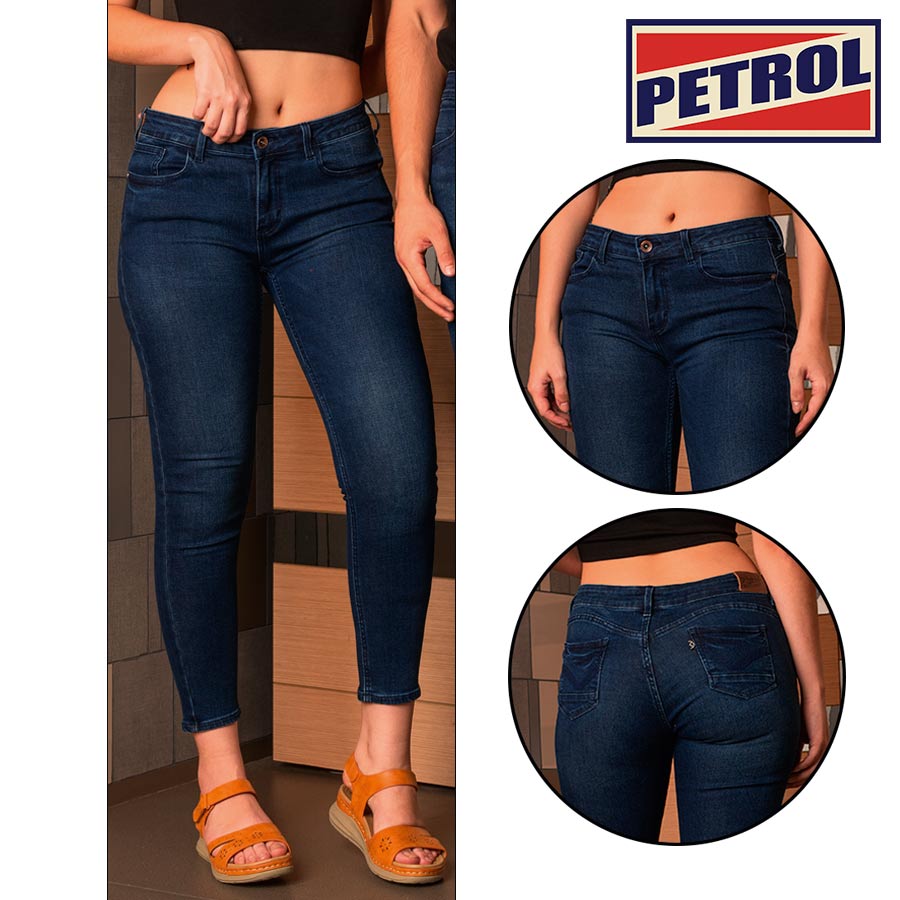 Daiki Ladies' Blue Super Skinny Denim Pants - Petrol