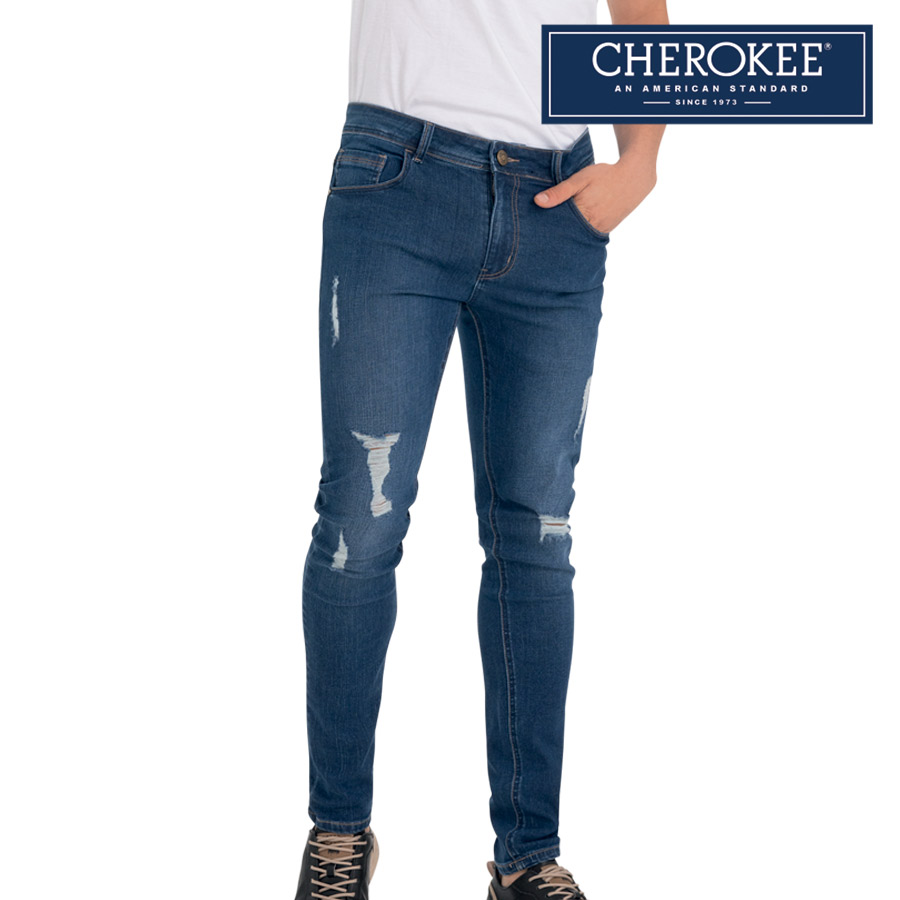 Arriesjan Men's Blue Tatared Pants - Cherokee