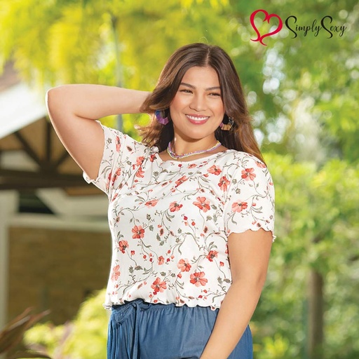 Cassia Floral Full Print Blouse - Simply Sexy 