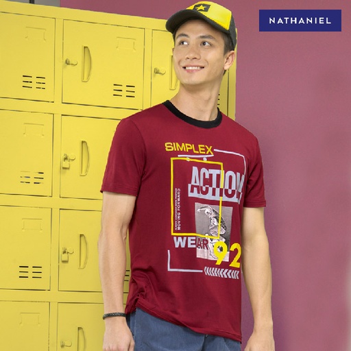 Gredlan Men's Maroon Graphic Tee  - Nathaniel