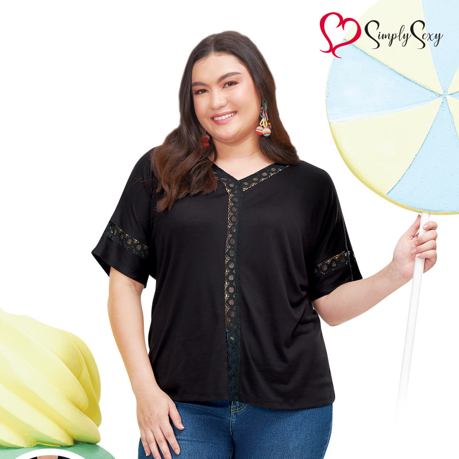 Barona Ladies' Plus V-neck Blouse - Simply Sexy