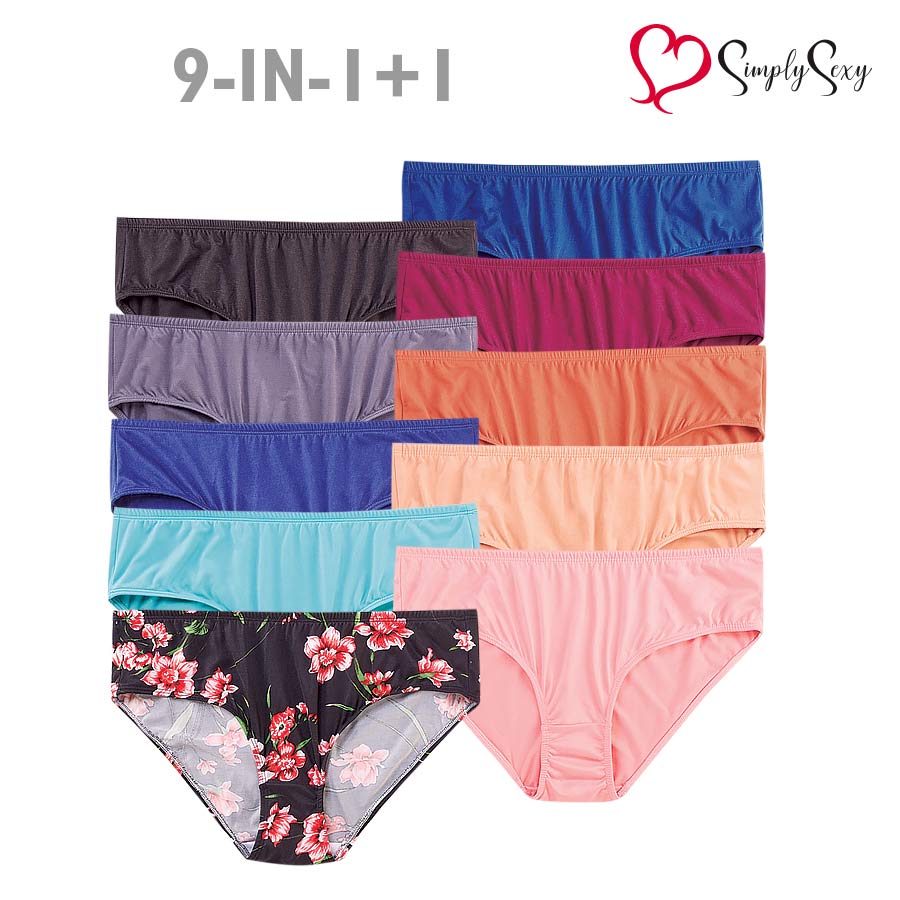 Keshila Ladies' Plus 9-in-1 + 1 Print Bikini Panty - Simply Sexy