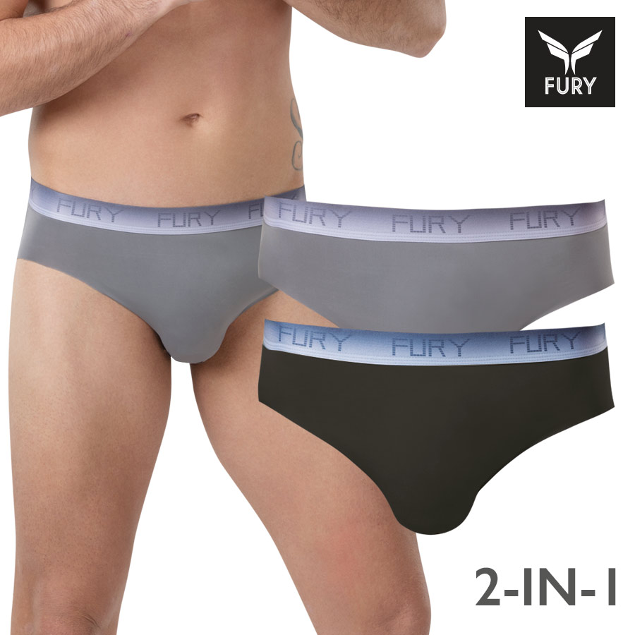 Mariopaul Men's Multicolor 2-in-1 Bikini Brief - Fury