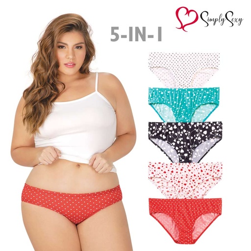 Andriza Ladies' Plus 5-in-1 Bikini Panty - Simply Sexy