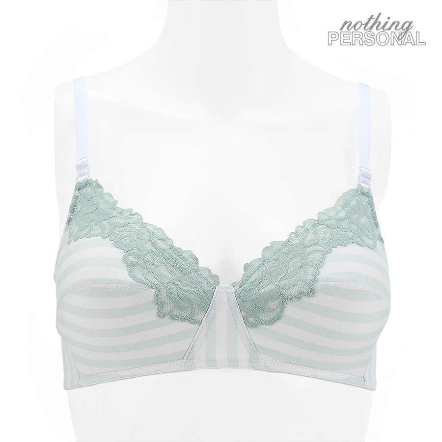 Aw157 Ladies' Mint Non-wire Soft Cup Printed Bra - Nothing Personal