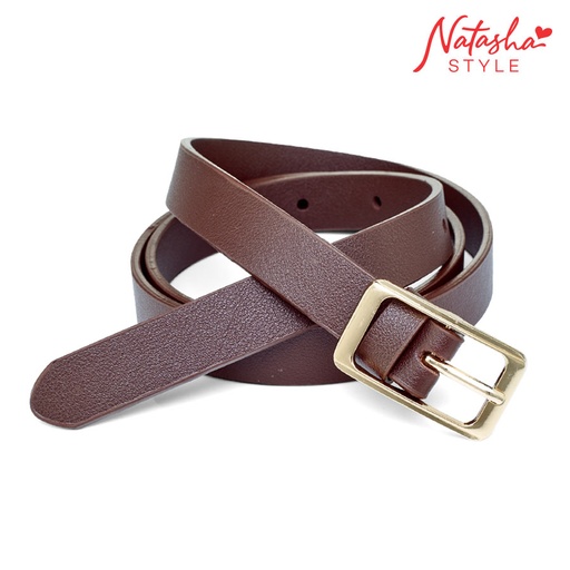 Laketta Ladies' Dark Brown Skinny Casual Belt - Natasha Style