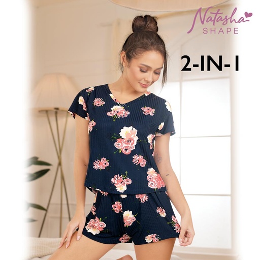Gaylene Ladies' 2in1 Navy Printed- Natasha Shape