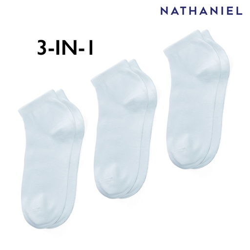 [Stora:Cl-01431] Clubfoot Men's White 3-in-1 Socks - Nathaniel