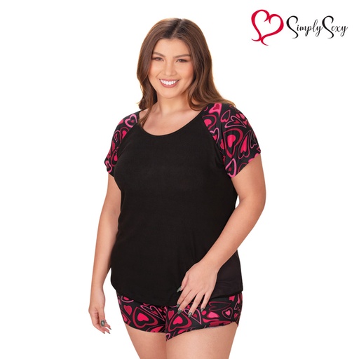 Lucila Ladies' Plus 2-in-1 Shorty Pj Set - Simply Sexy