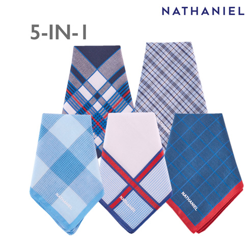 [Stora:Am-00331] Amiro Men's Multicolor 5 In 1 Hanky - Nathaniel