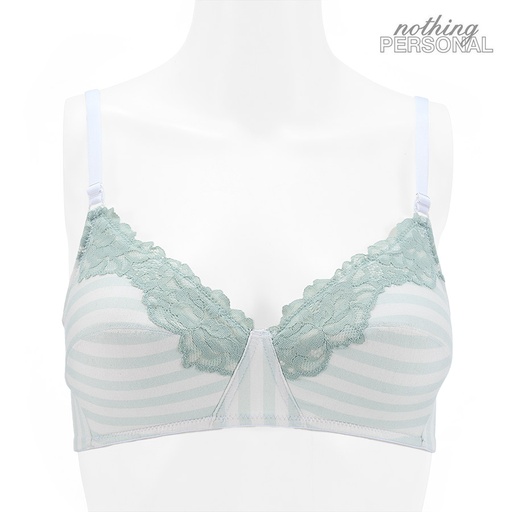 Aw157 Ladies' Mint Non-wire Soft Cup Printed Bra - Nothing Personal