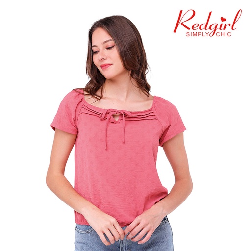 Cannaflower Puff Sleeves Blouse - Red girl