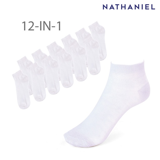 Eustace Men's White 12-in-1 Ankle Formal Socks - Nathaniel