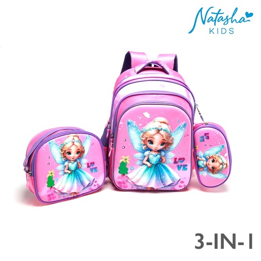 [Stora:Fr-02659] Fremaden Kid's Girls Multicolor 3-in-1 Backpack School Bag - Natasha Kids