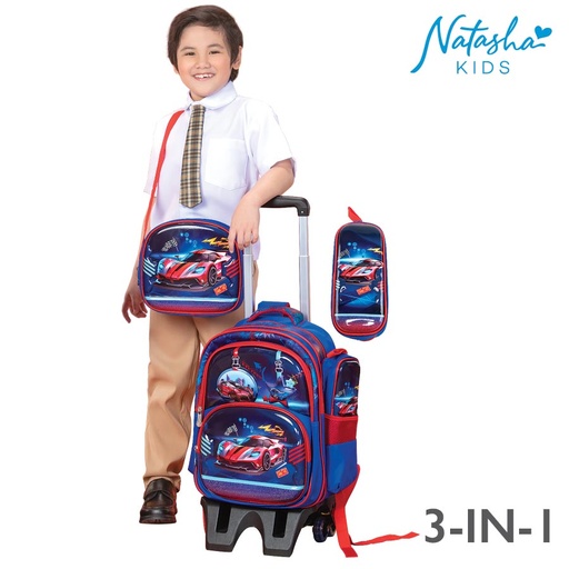 [Stora:Fr-02648] Fredler Kid's Boys Multicolor 3-in-1  Trolley School Bag - Natasha Kids