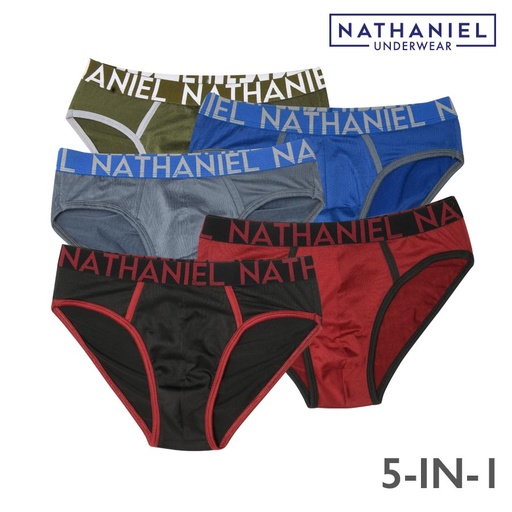 Te157 Men's Multicolor 5-in-1 Plain Bikini Brief - Nathaniel