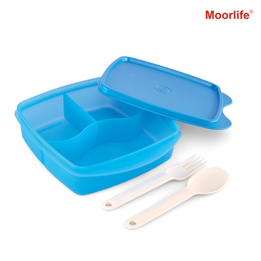 [Stora:Lu-04408] Luna Familia Lt Blue Square W/cutlery Set - Moorlife