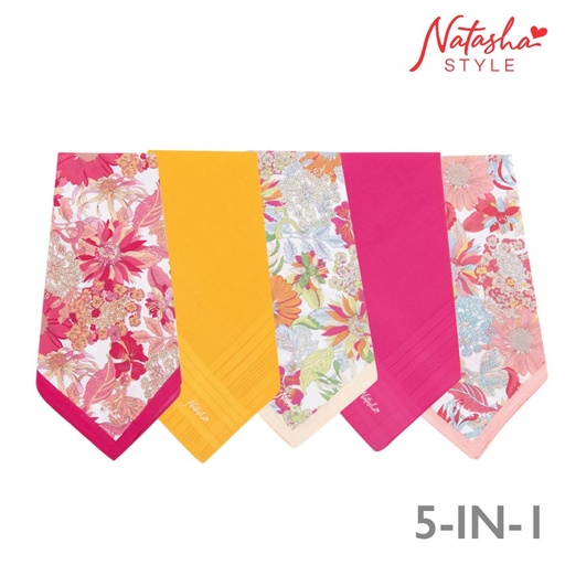 [Stora:Fi-02545] Fionesa Ladies' Multicpolor 5-in-1 Printed Floral Handkerchief - Natasha Style