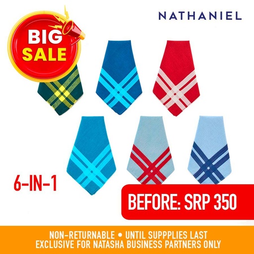 [Stora:Je-03625] Je188 Men's Multicolor 6 In 1 School Handkerchief - Nathaniel