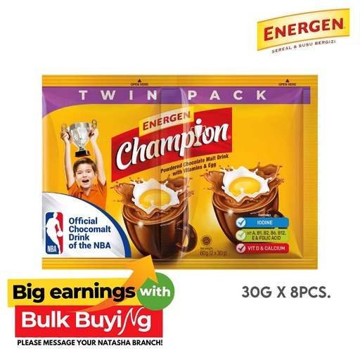 [Stora:Ch-01271] Champion Powdered Chocolate
Malt Drink Twin Pack - Energen