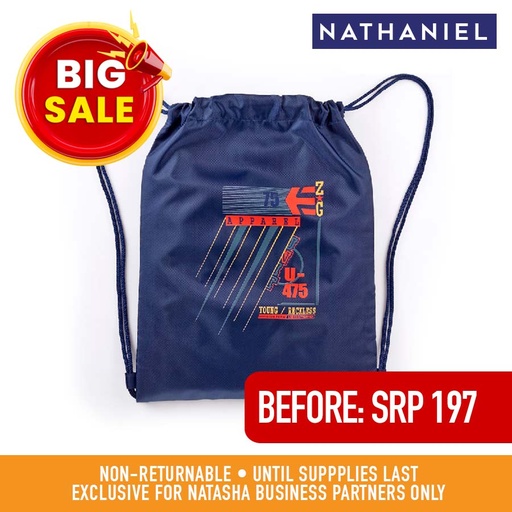 [Stora:Lo-04331] Lofarco Men's Navy Printed Drawstring School Bag - Nathaniel