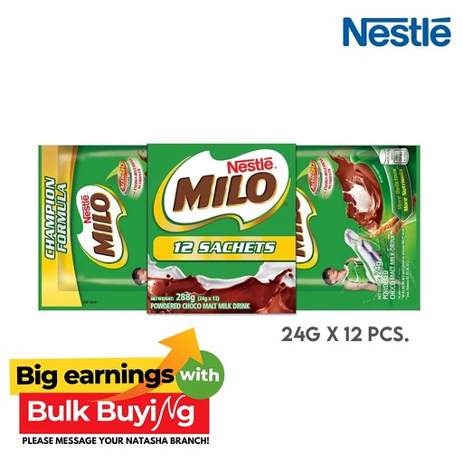 [Stora:Mi-04755] Milo Powdered Choco Pack of 12 - Nestle