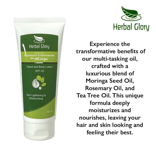 [Stora:Ha-03084] Hand And Body Lotion
Glutathione With Moringa SPF20 - Herbal Glory