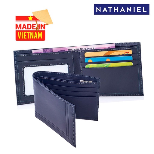 [Stora:Er-02327] Ermis Men's Black Bi-fold Horizontal Wallet  - Nathaniel