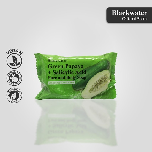 [Stora:Gr-02991] Green Papaya + Salicylic Acid Face and Body Soap - Blackwater