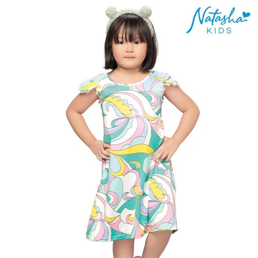 Krivalin Sleeved Printed Dress - Natasha Kids
