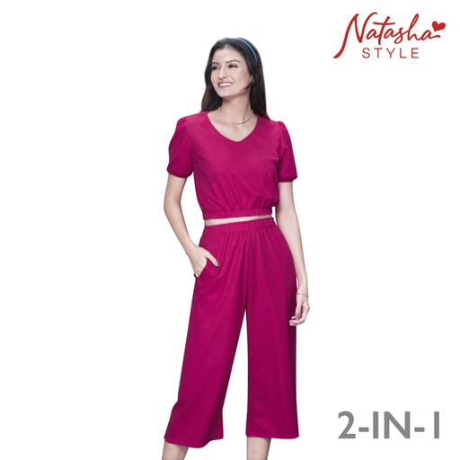 Lanedior Ladies' Red 2-in-1 Pants Coords Set - Natasha Style