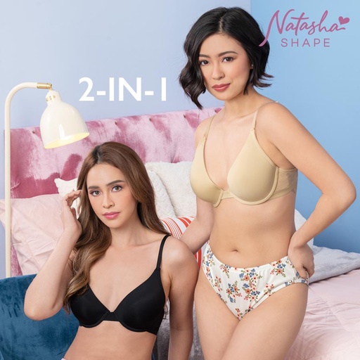 Jozelruby Ladies' 2-in-1 Wired Plunge
Underwire Molded Cup Bra - Natasha Shape