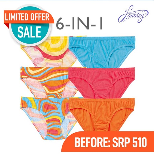 [Stora:Ma-Sm.XL.Me.La.00053] Marjorie 6 In 1 Bikini Panty - Fantasy