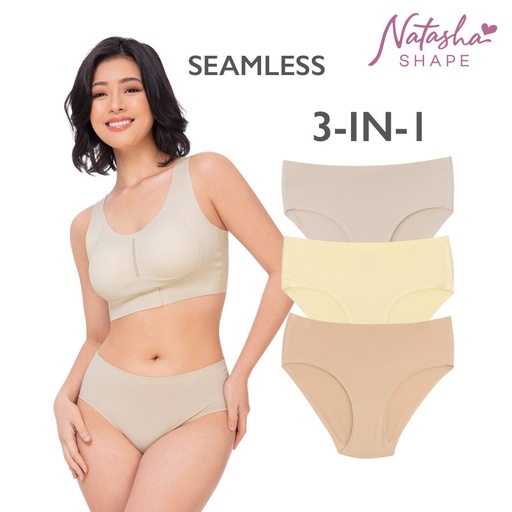 [Stora:An-S.M.L.XL.Mu.00060] Janicel Ladies' 3-in-1 Seamless Mid-rise Panty - Natasha Shape