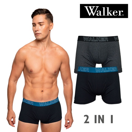 [Stora:Da-Sm.XL.Me.La.Wa.00159] Huber Men's 2in1 Boxer Brief - Walker
