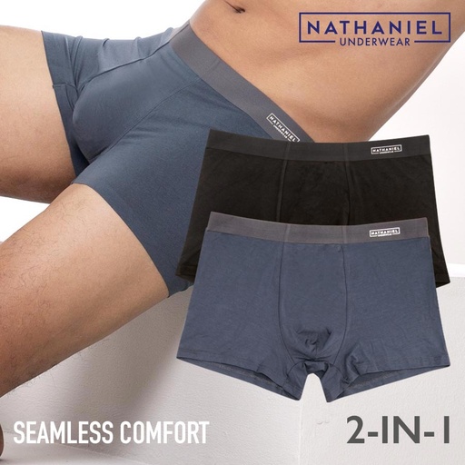 [Stora:Aa-Sm.XL.Me.La.Na.00265] Gregorypaul Men's 2in1 Seamless Boxer Brief - Nathaniel