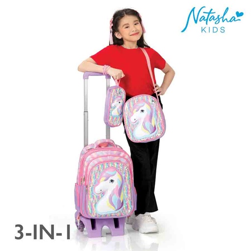 [Stora:Ca-Na.Mu.00315] Caziona Kid's Girls 3in1 Trolley Bag - Natasha Kids