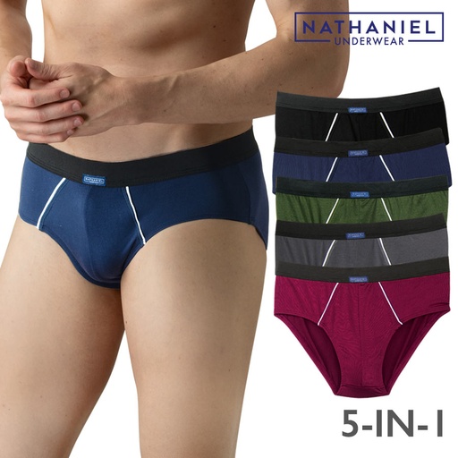 [Stora:Ab-Sm.XL.Me.La.00319] Jeffreytroy Men's Multicolor 5-in-1 Plain Brief - Nathaniel