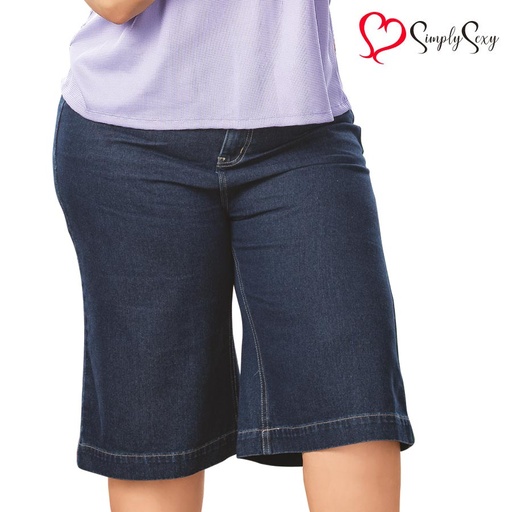 [Stora:Da-38.36.32.34.Si.00390] Dacen Ladies' Plus Blue Cullotes Pants - Simply Sexy