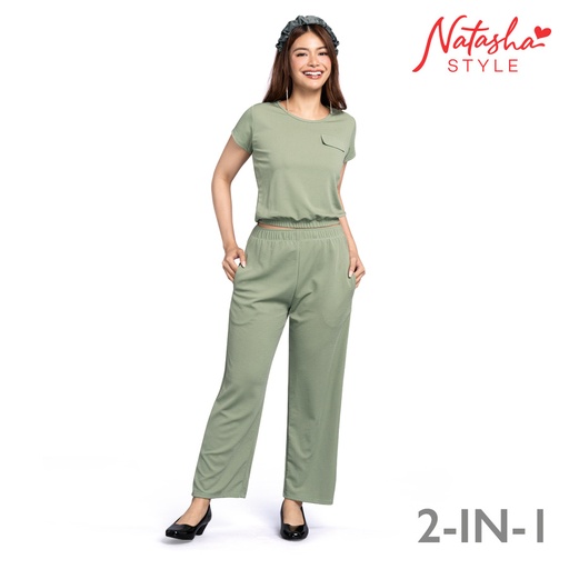 [Stora:Ac-Sm.XL.Me.La.00408] Janalice 2-in-1 Top & Pants Coords - Natasha Style 