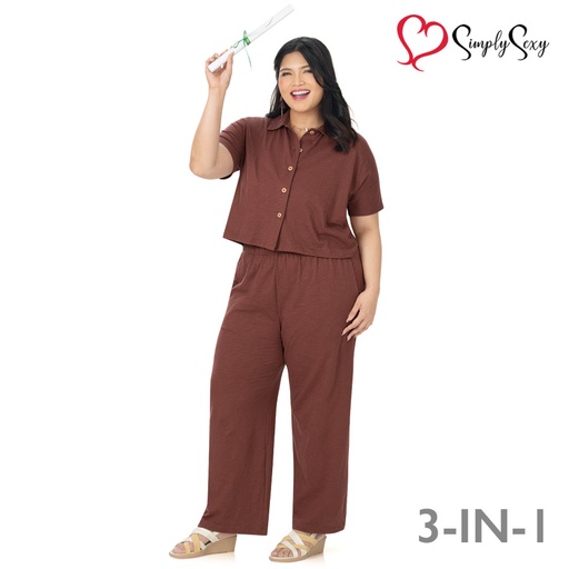 [Stora:De-1X.2X.3X.Ch.00572] Dellin Ladies Plus 3in1 Terno - Simply Sexy