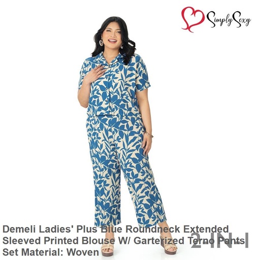 [Stora:An-1X.2X.3X.00607] Demeli Ladies' Plus Printed Blouse - Simply Sexy