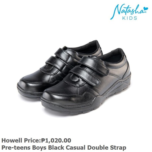 [Stora:Da-2.4.1.3.Na.00613] Howell Pre-teens Boys Black School Shoes - Natasha Kids