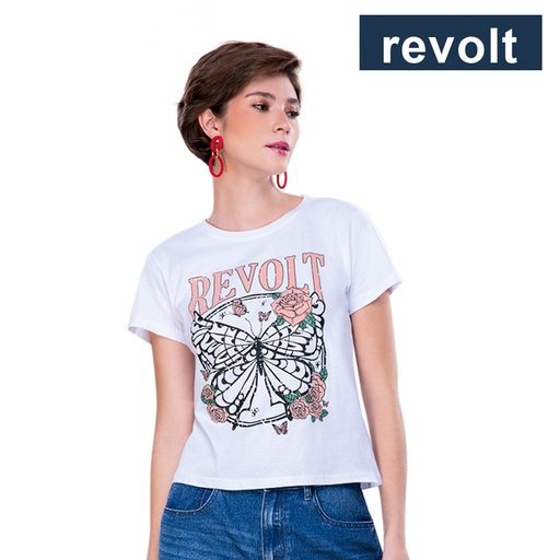 [Stora:Da-Re.Sm.XL.Me.La.00627] Courtney White Tee Shirt - Revolt