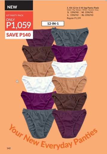 [Stora:Tr-Sm.XL.Me.La.Av.00705] Kit 12in1 Hi-leg Panty - Avon